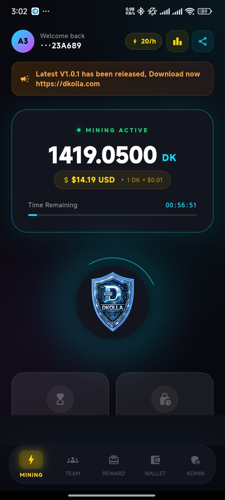 Dkolla app dashboard